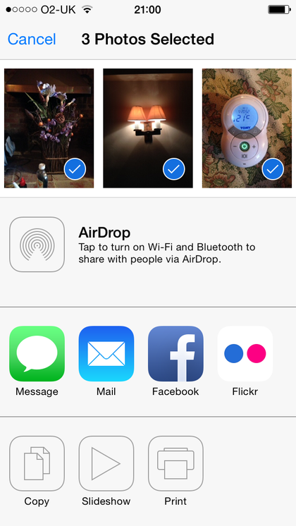 iOS mail several Instagram photos to another email account