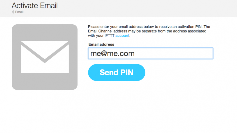 IFTTT activate email channel
