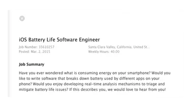 Apple battery life job ad