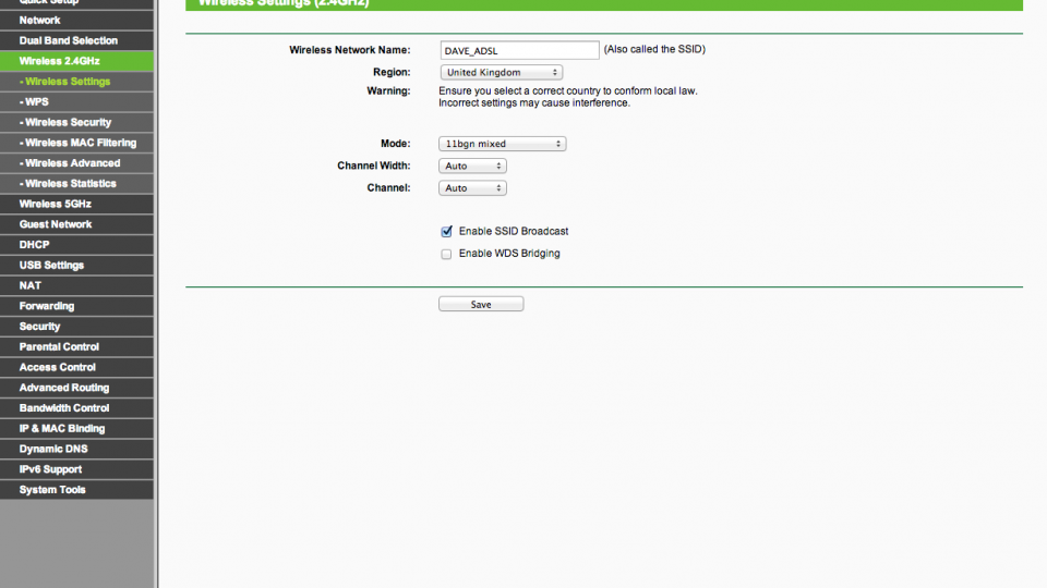 How to configure a 2.4GHz router step 6