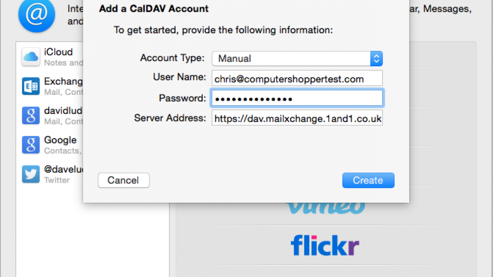 Add CalDAV account to Mac