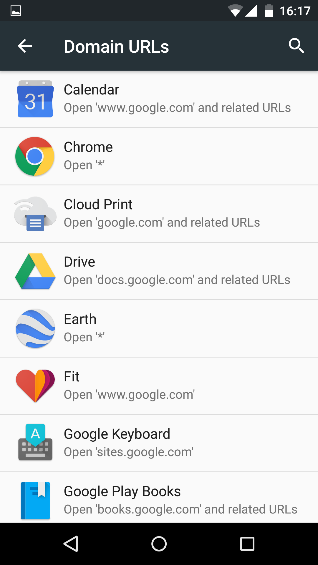 Android M - domains
