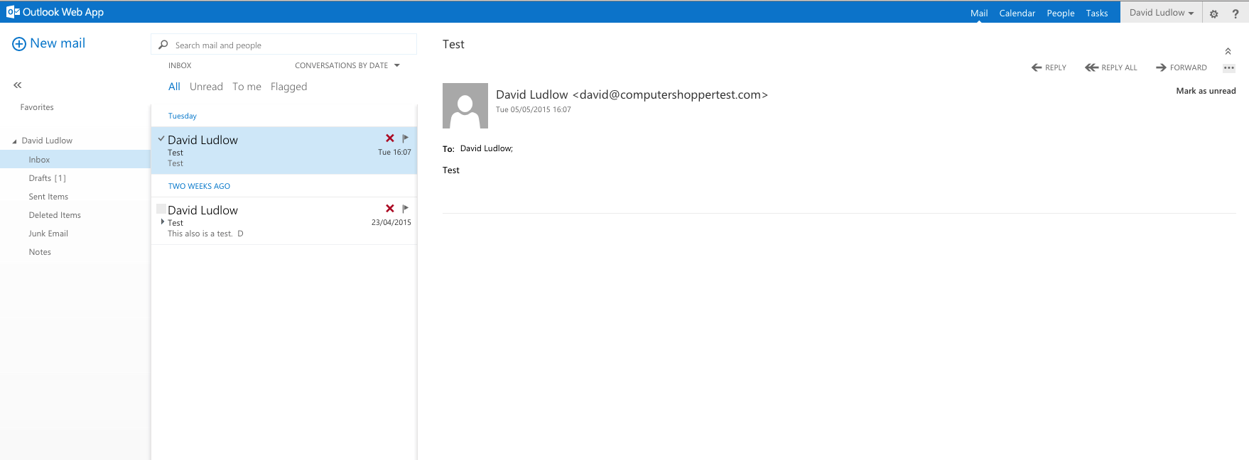 Exchange 2013 webmail view