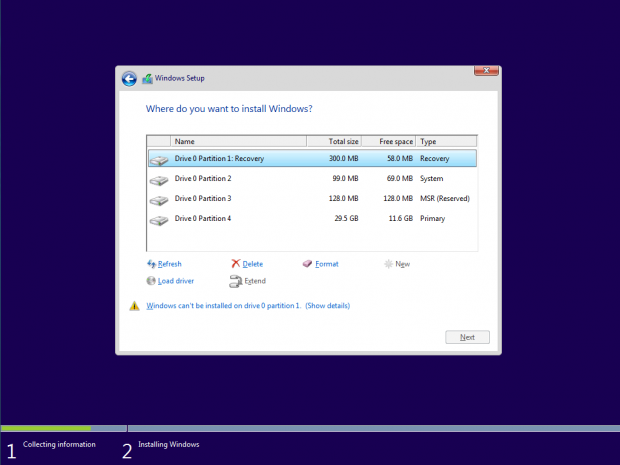 Select your Windows partition