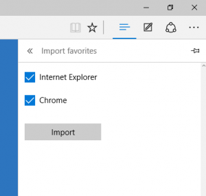Microsoft Edge bookmarks import