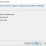 Internet Explorer bookmarks import select