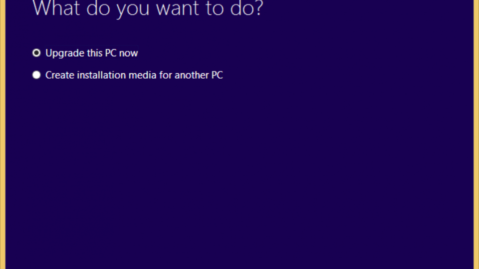 Windows 10 media creation tool: upgrade or create installation media