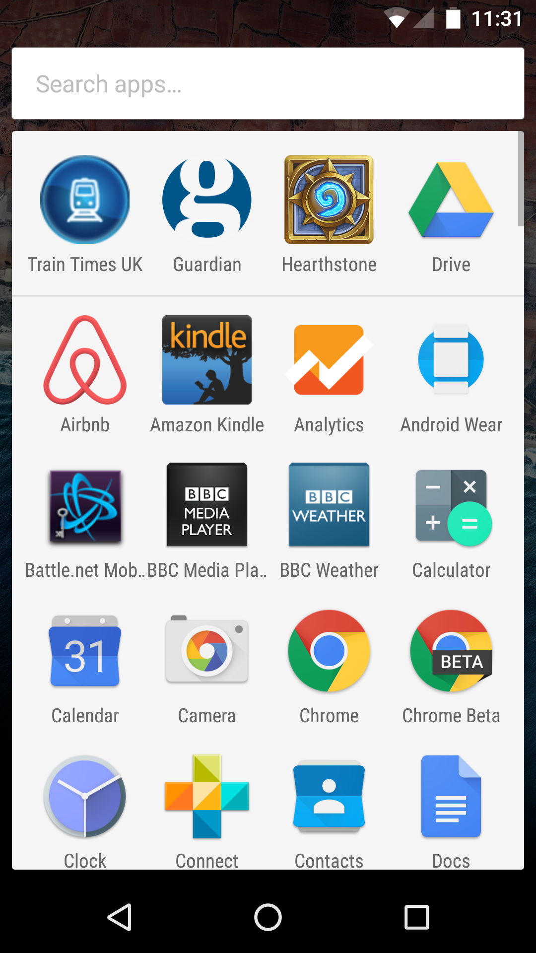 Android M app tray
