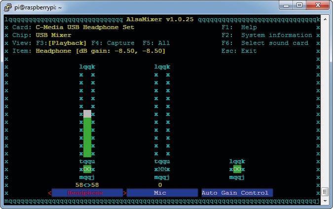 Raspberry Pi Alsa Mixer