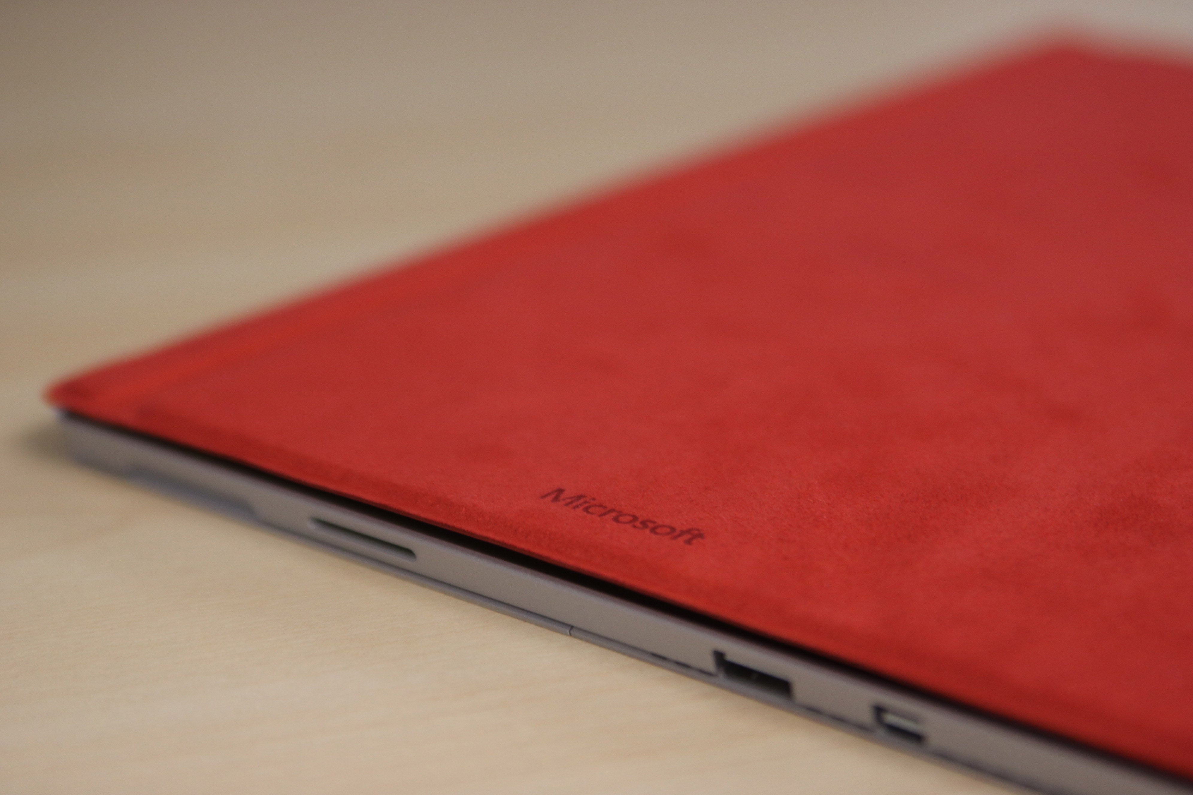 The soft-touch cover on the Surface Pro 4