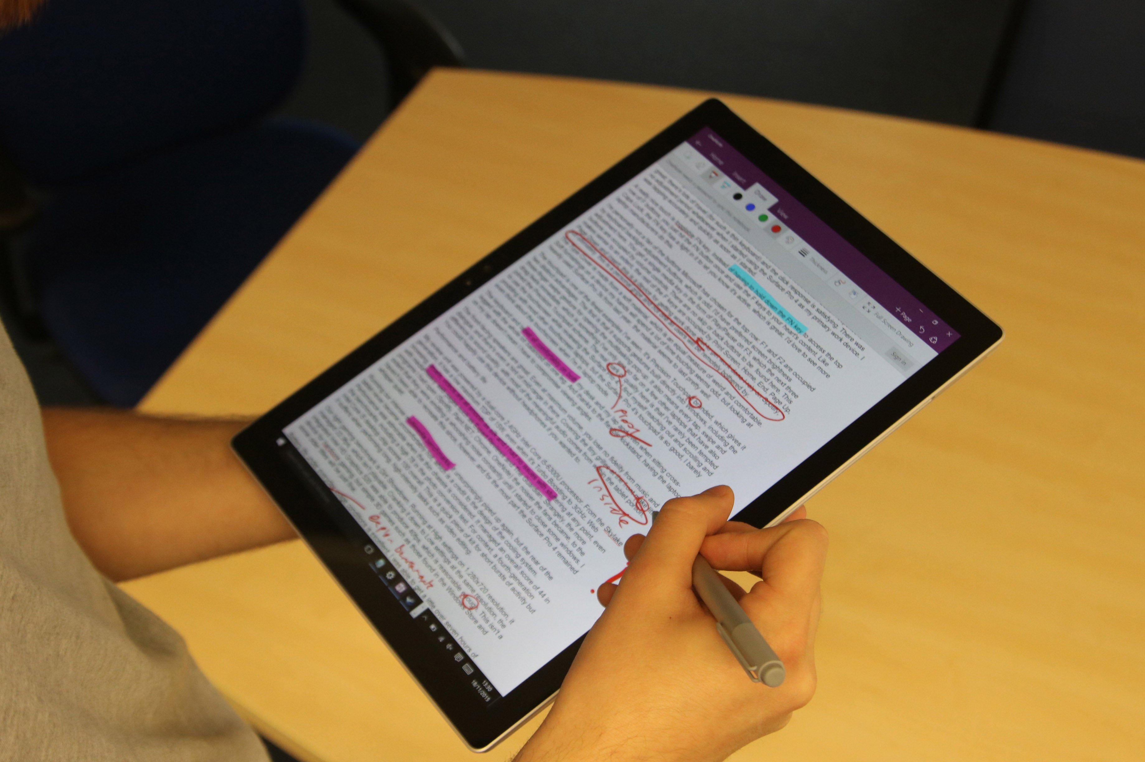 Using the Surface Pen on the Surface Pro 4