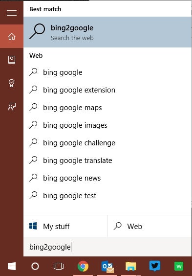 Bing2Google Chrome extension