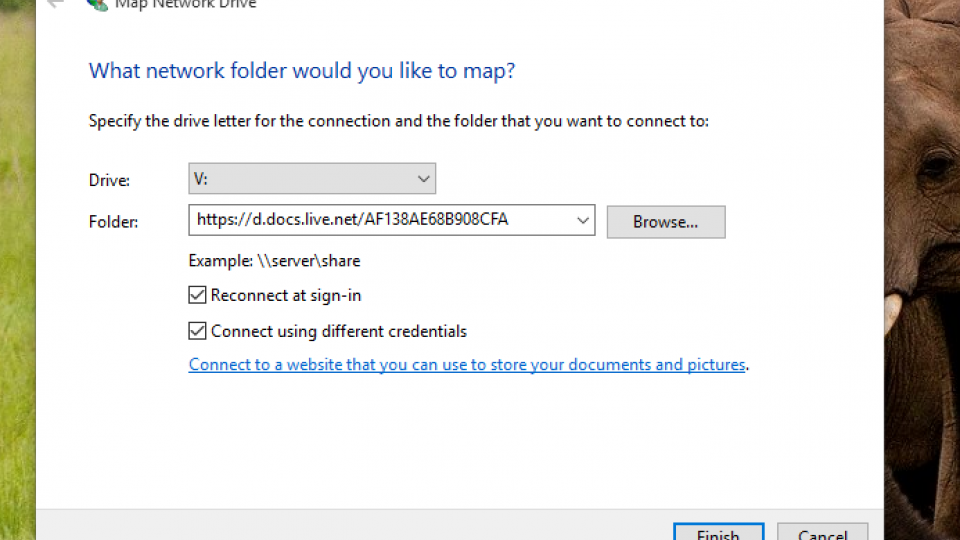 OneDrive Map a Network Drive