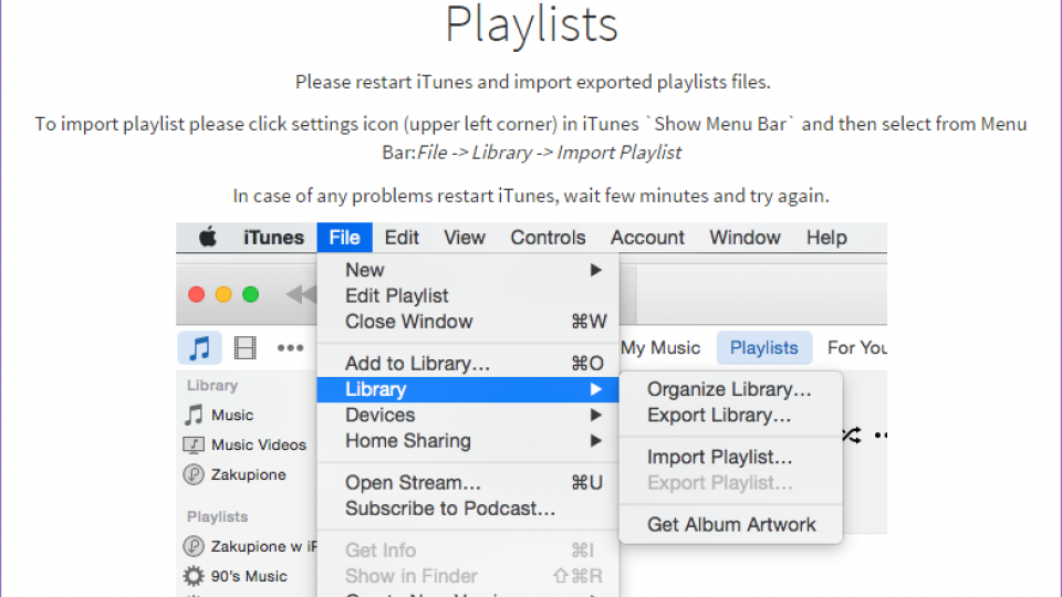 Stamp iTunes import playlist