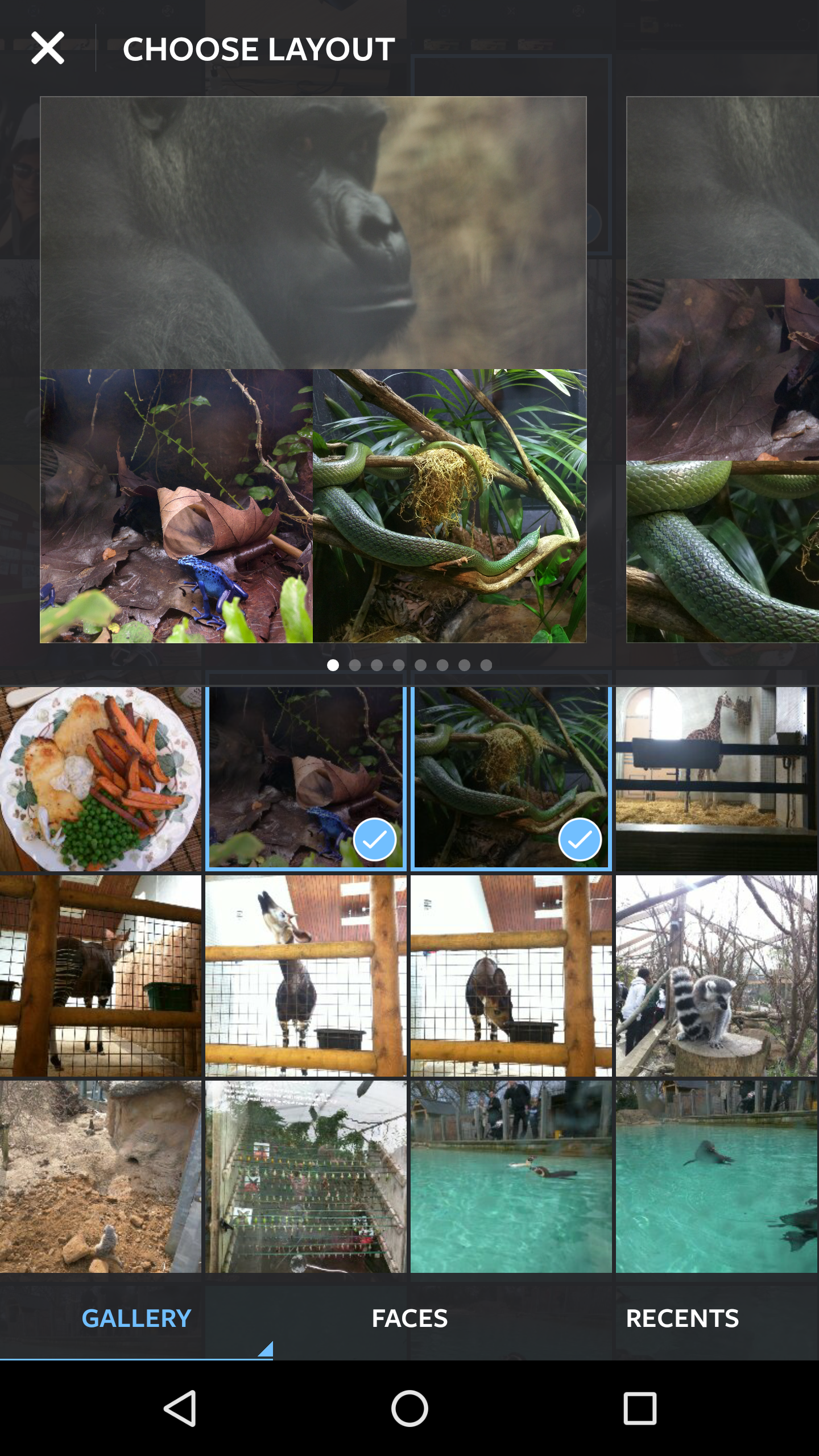 Instagram layout