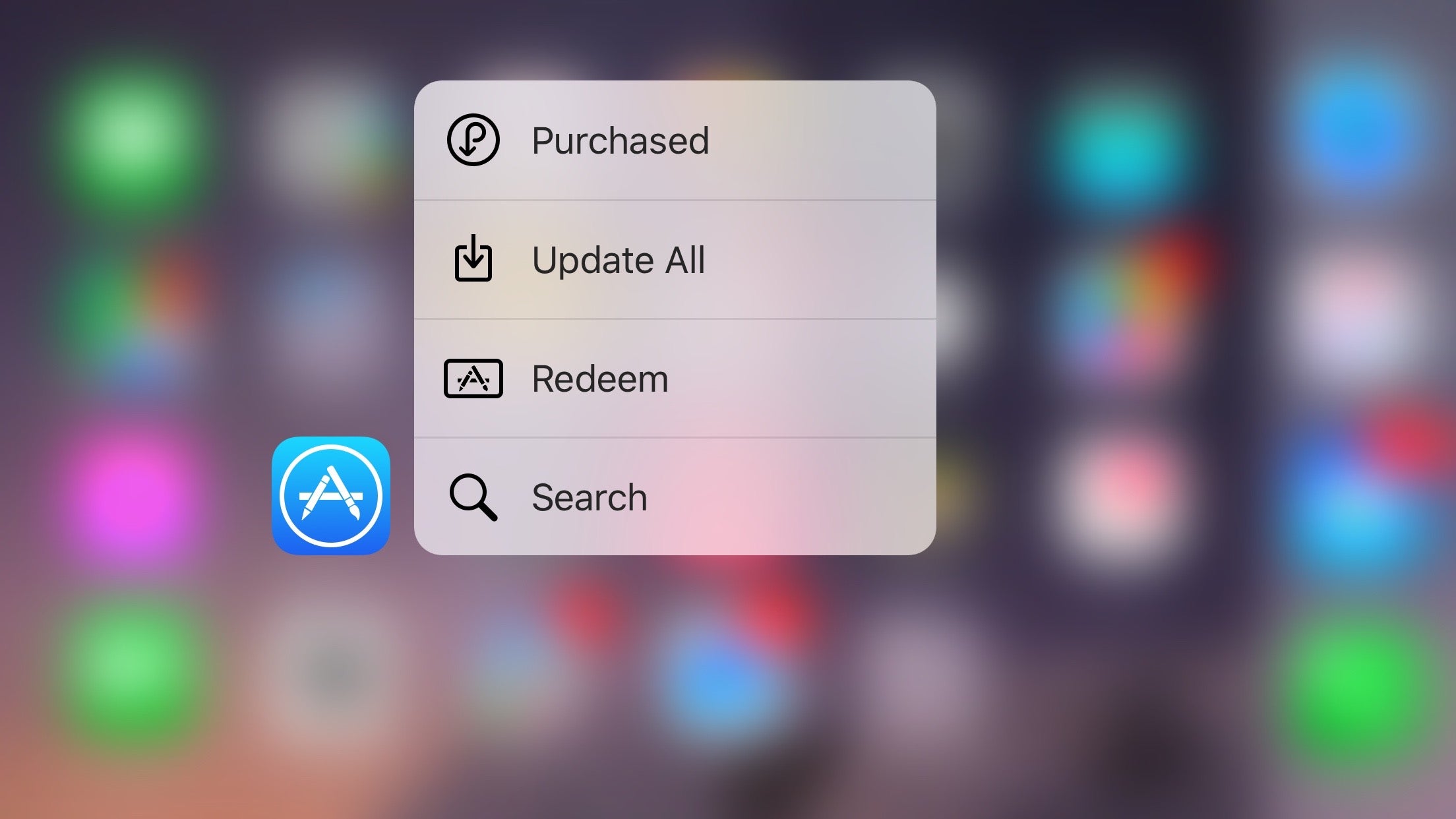 iOS 9.3 App Store 3D Touch shortcuts