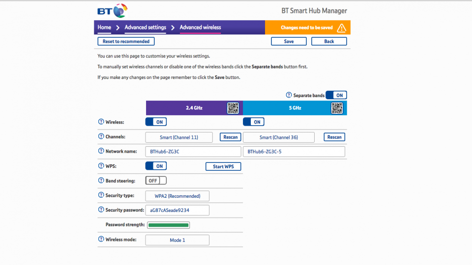 BT Smart Hub split networks