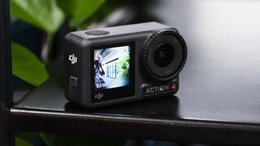 DJI Osmo Action 4 review three quarter shot from front