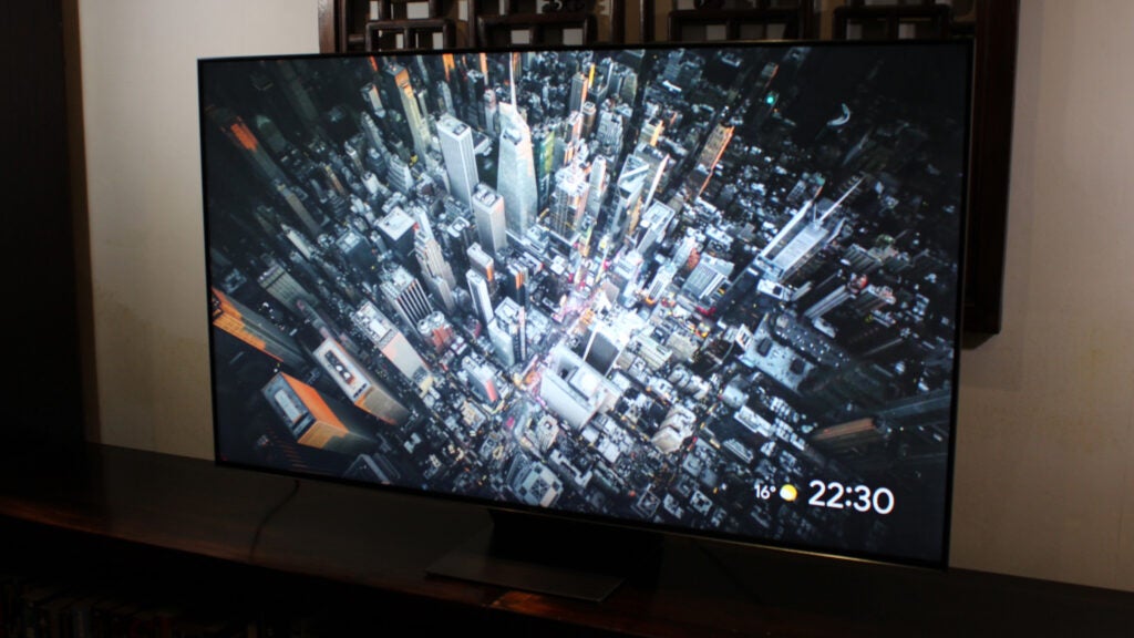 TCL C845 review - view of the TV from the right