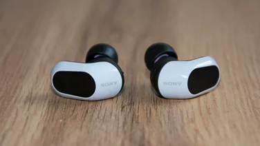 Sony Inzone Buds review - main image of earbuds outside of case