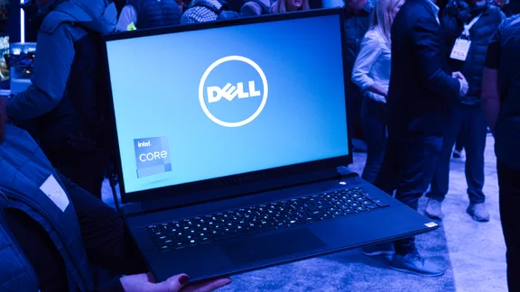 Alienware m18 R2 at CES 2024 pictured from the front