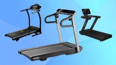 A selection of the best treadmills against a blue background