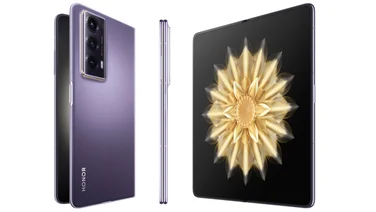 Honor Magic V2 in folded mode, tablet mode and side profile