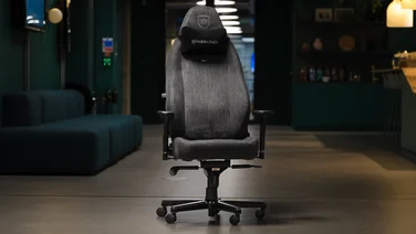 noblechairs legend gaming chair full front view with dark background