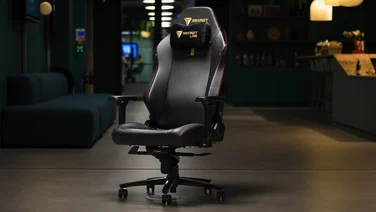 secretlab titan evo gaming chair front view full picture with dark background