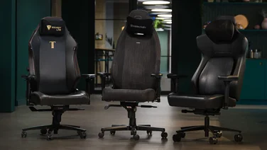 Three gaming chairs in for testing at the Expert Reviews office