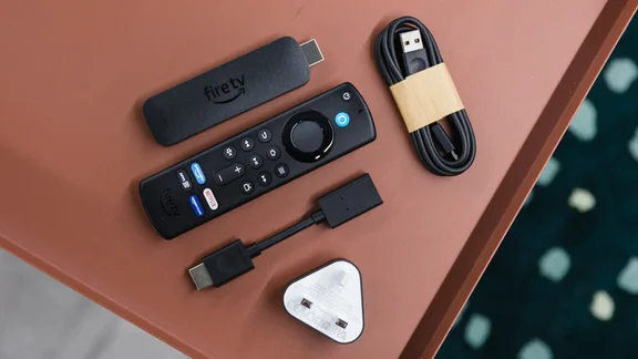 Best Fire TV Stick - Amazon Fire TV Stick 4K (2023) with remote, adapter, cable and three-prong plug