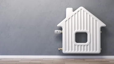 Image of a radiator in the shape of a house