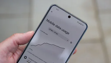 Image of a smartphone displaying mobile data usage