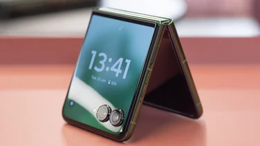 Motorola Razr 50 Ultra 3 open folded side view