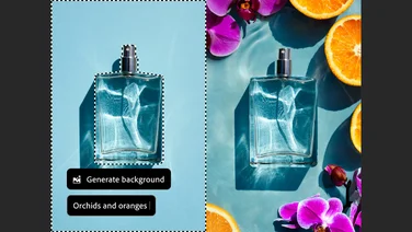 Adobe Photoshop ad - AI perfume with oranges