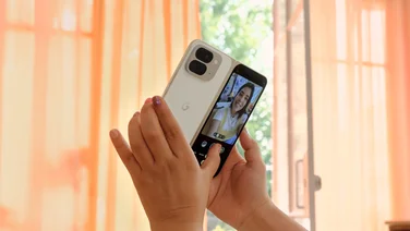 The Google Pixel 9 Pro Fold being used to take a selfie