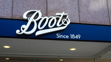 A view of the boots logo on a shop front