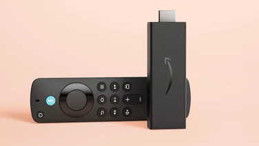 Featured image of the Amazon Fire TV Stick HD on a peach-coloured background