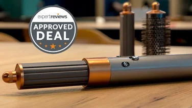 an image of the Dyson Airwrap next to the Expert Reviews approved Black Friday deal logo