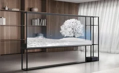 Image of LG's transparent Signature OLED T television