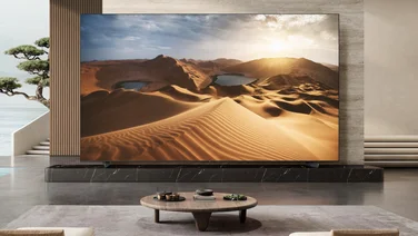 Lifestyle image of the 115in TCL X955 Max in a large living room