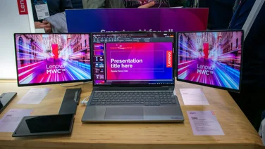 Lenovo laptop with additional side displays