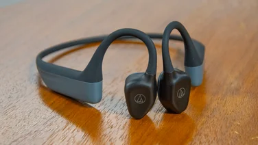 Front view of the Audio-Technica ATH-CC500BT2 cartilage-conduction headphones