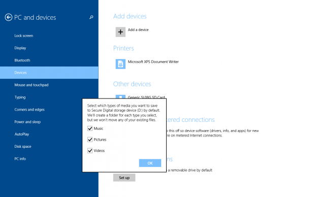 Saving files to SD card in Windows 8