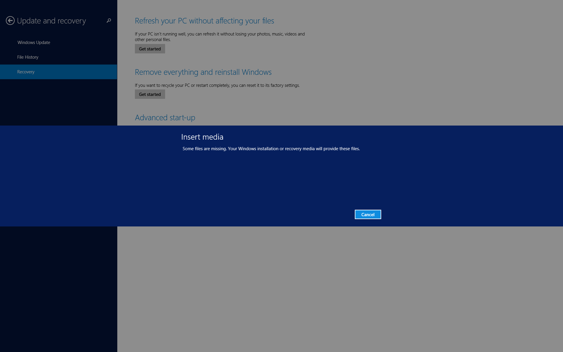 Remove everything - some files are missing