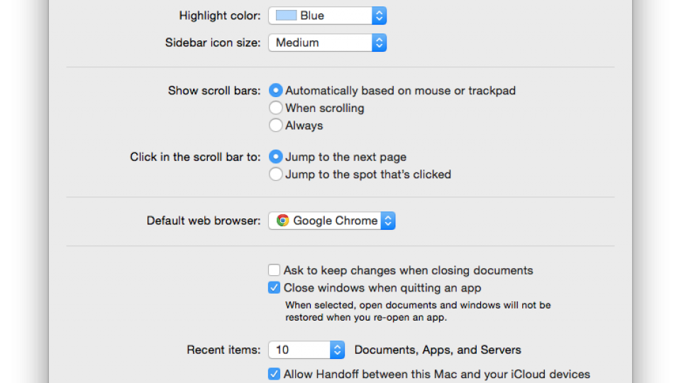Disable Handoff in Yosemite