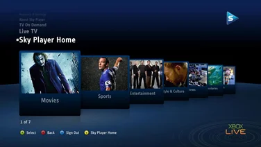 Sky Player on Xbox 360