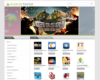 Android Market website