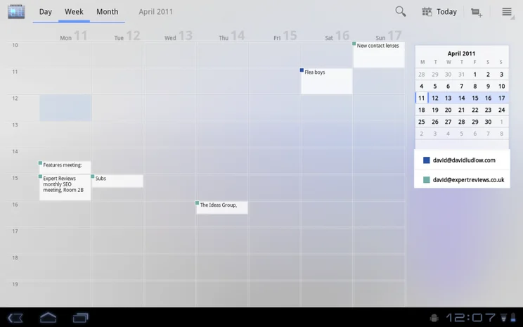 Android 3.0 Calendar