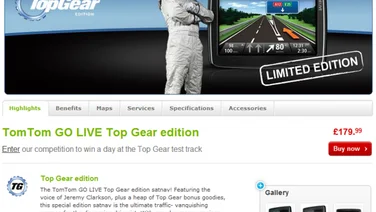 Top Gear satnav on TomTom's website